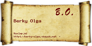 Berky Olga névjegykártya